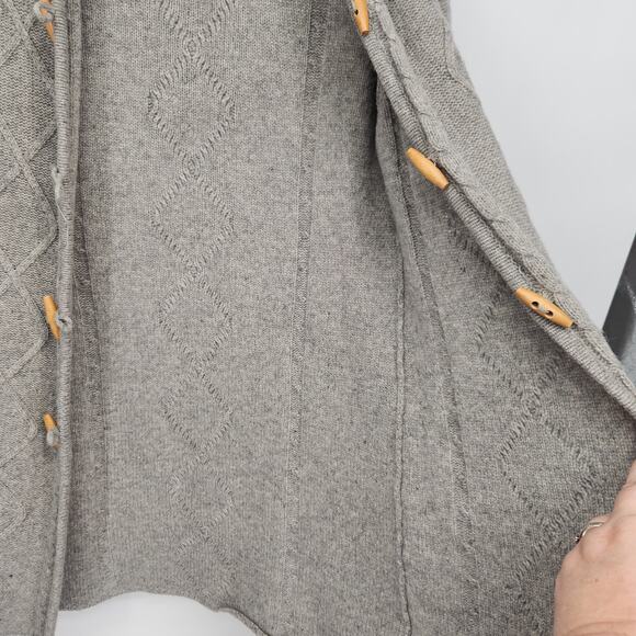 VTG. Carroll Reed Lambswool Cable Knit Fisherman Sweater Hooded Cardigan Women S - Picture 8 of 10